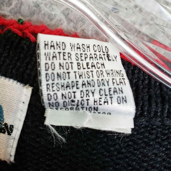 Vintage Paul Harris Cardigan Women's Medium Knit Christmas Black Sweater - Picture 10 of 11